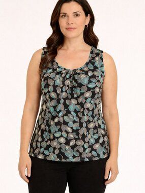 Dress Barn Women’s Sleeveless Ruffle Front Top XL